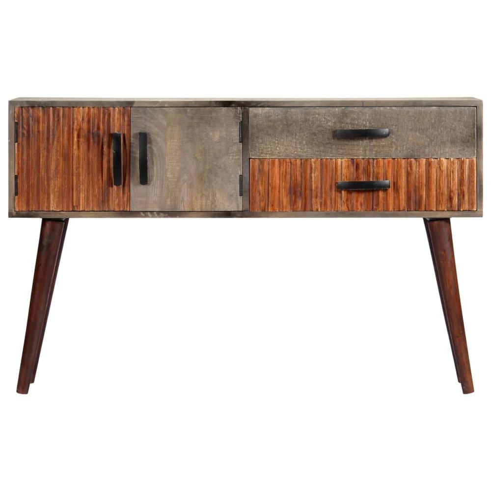 vidaXL Console Table Grey 120x35x75 cm vidaXL Solid Rough Mango Wood - Uncategorized Console Table