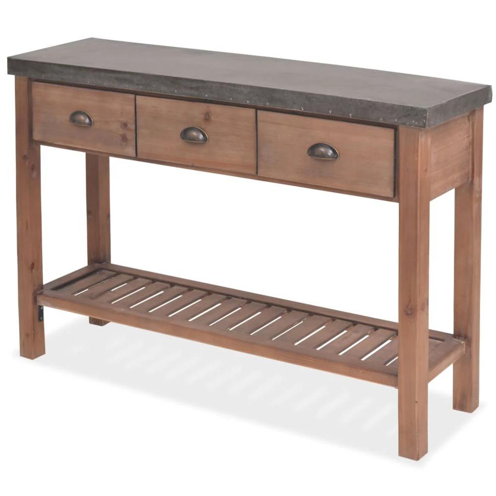 vidaXL Console Table vidaXL Solid Fir Wood 122x35x80 cm - Uncategorized Console Table