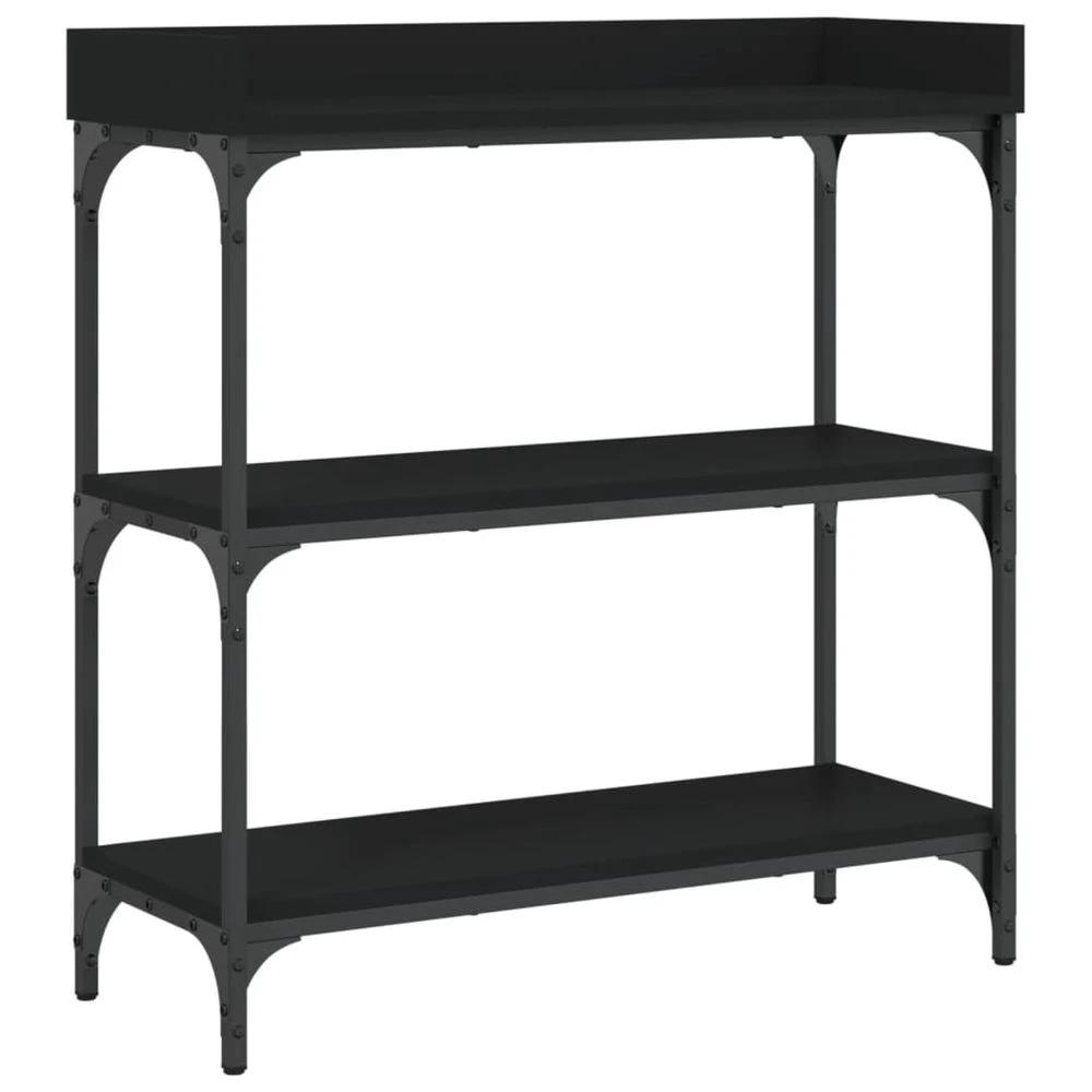 vidaXL Console Table with Shelves vidaXL Black 75x30x80 cm - Uncategorized Console Table