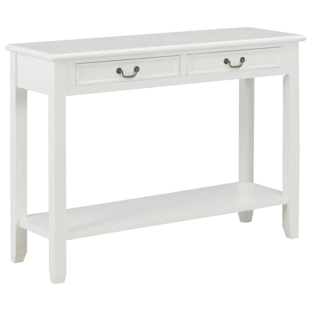 vidaXL Console Table vidaXL White 110x35x80 cm Wood - Uncategorized Console Table