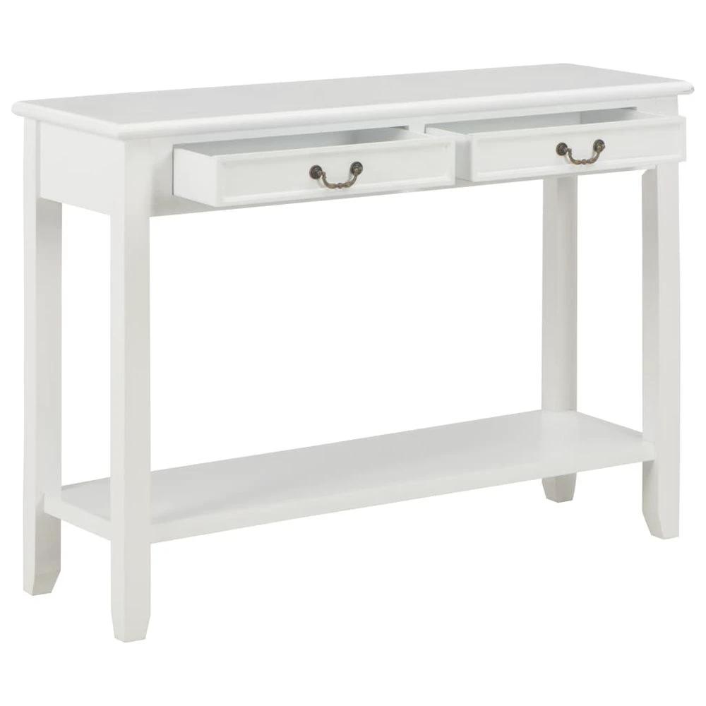 vidaXL Console Table vidaXL White 110x35x80 cm Wood - Uncategorized Console Table