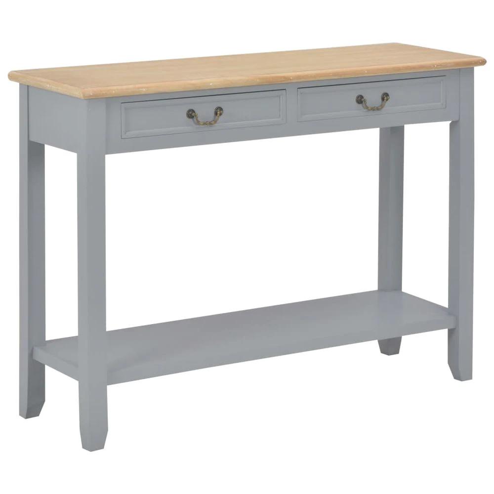 vidaXL Console Table vidaXL White 110x35x80 cm Wood - Uncategorized Console Table