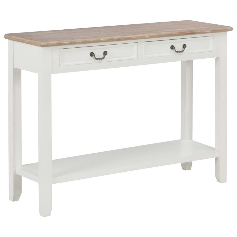 vidaXL Console Table vidaXL White 110x35x80 cm Wood - Uncategorized Console Table