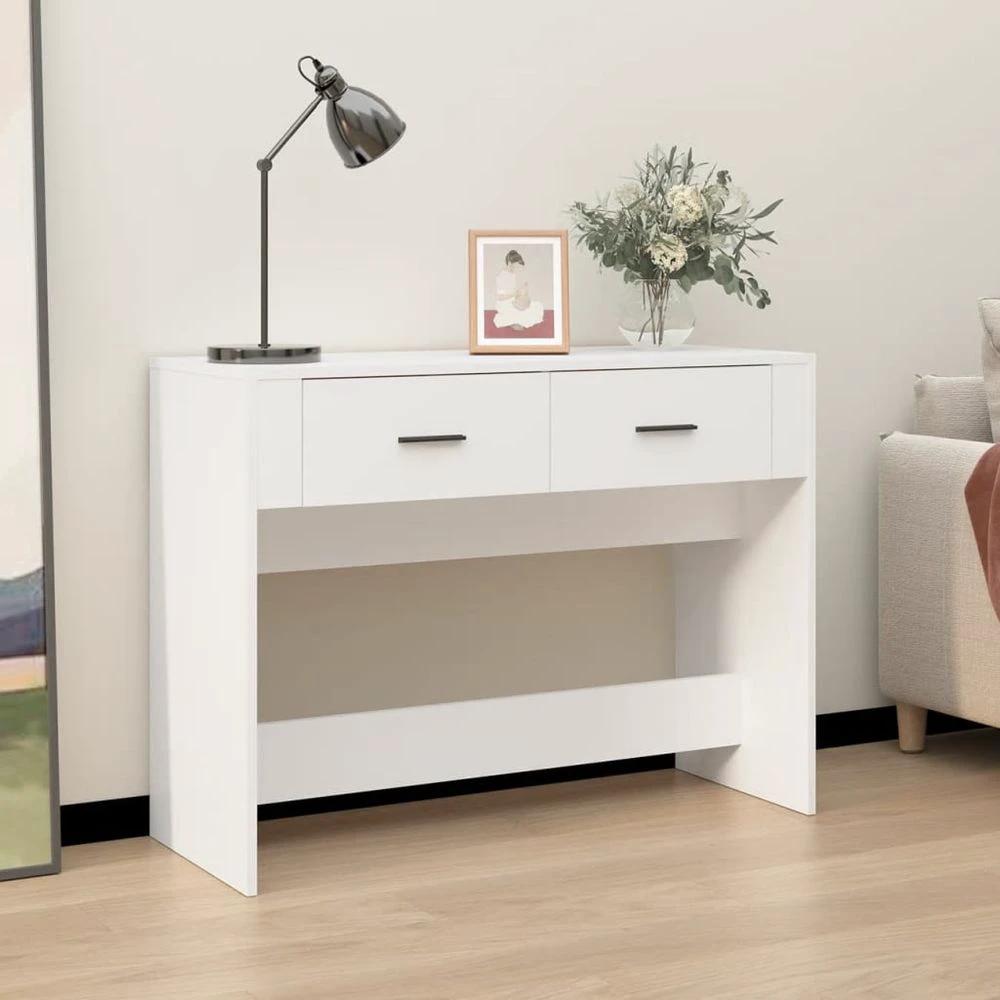 Console Table vidaXL White 100x39x75 cm Engineered Wood by vidaXL