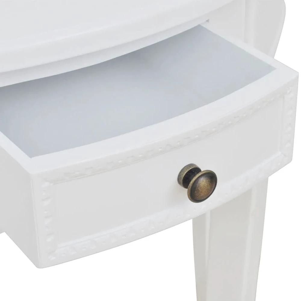 Console Table with Drawer Half-round vidaXL White by vidaXL