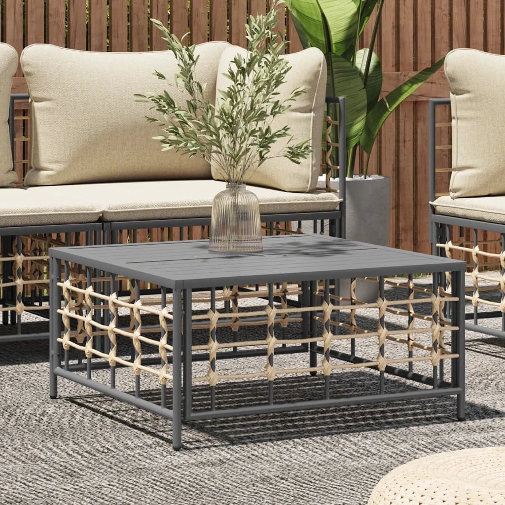 vidaXL Garden Table Anthracite 70x70x34 cm Poly Rattan -