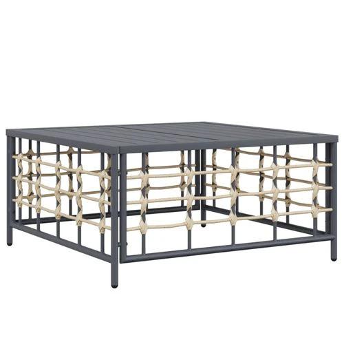 vidaXL Garden Table Anthracite 70x70x34 cm Poly Rattan -