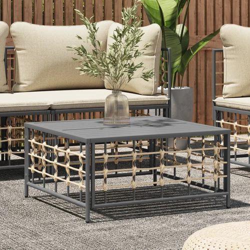 vidaXL Garden Table Anthracite 70x70x34 cm Poly Rattan -