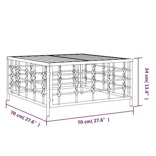 vidaXL Garden Table Anthracite 70x70x34 cm Poly Rattan -