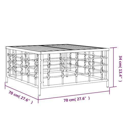 vidaXL Garden Table Anthracite 70x70x34 cm Poly Rattan -