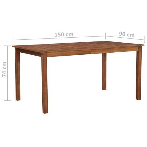 vidaXL Garden Table 150x90x74 cm Solid Acacia Wood -