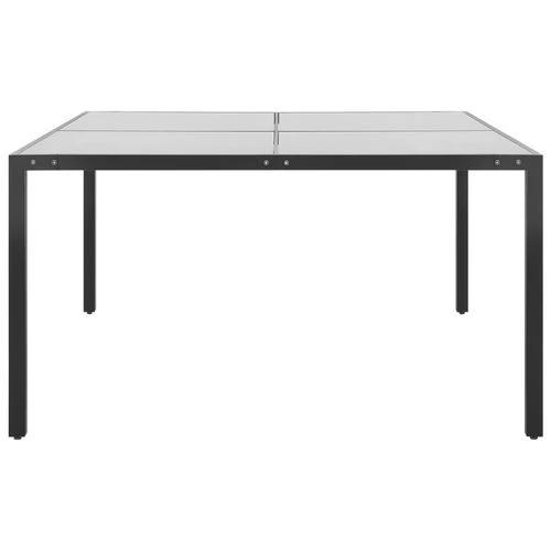 Garden Table Anthracite 130x130x72 cm Steel and Glass - from vidaXL