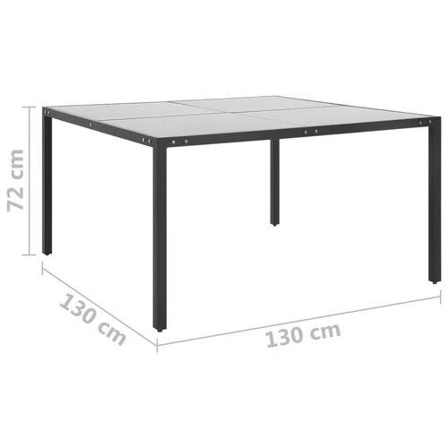 Garden Table Anthracite 130x130x72 cm Steel and Glass - from vidaXL