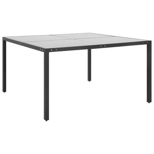 Garden Table Anthracite 130x130x72 cm Steel and Glass - from vidaXL