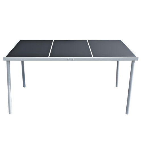 vidaXL Garden Table 150x90x74 cm Black Steel by vidaXL