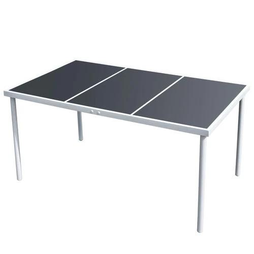 vidaXL Garden Table 150x90x74 cm Black Steel by vidaXL