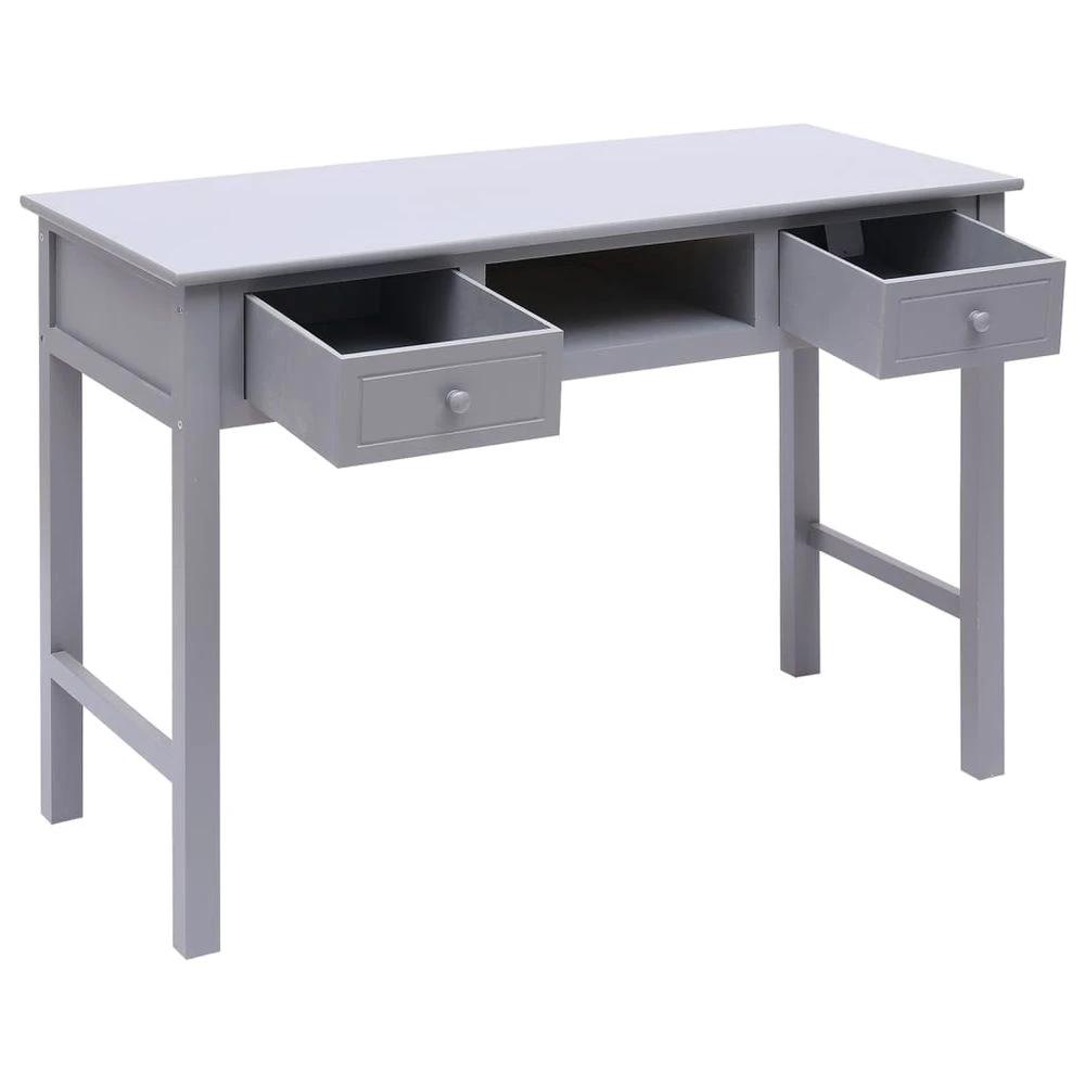 vidaXL Desk Grey 108x45x76 cm vidaXL Solid Wood Paulownia - Desks Desk
