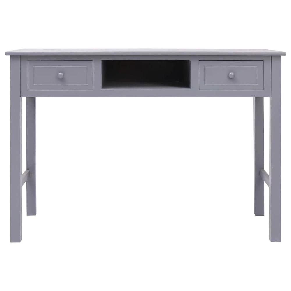 vidaXL Desk Grey 108x45x76 cm vidaXL Solid Wood Paulownia - Desks Desk