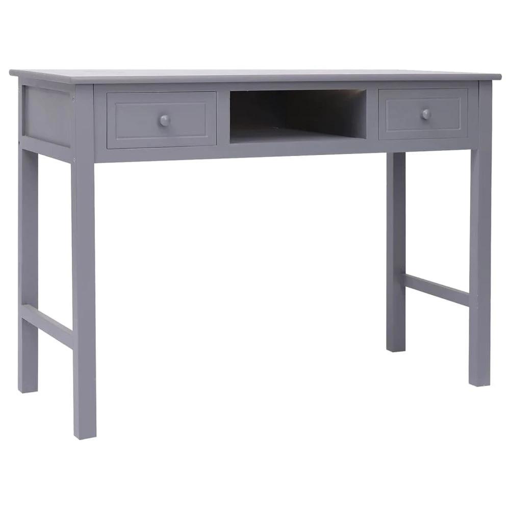vidaXL Desk Grey 108x45x76 cm vidaXL Solid Wood Paulownia - Desks Desk