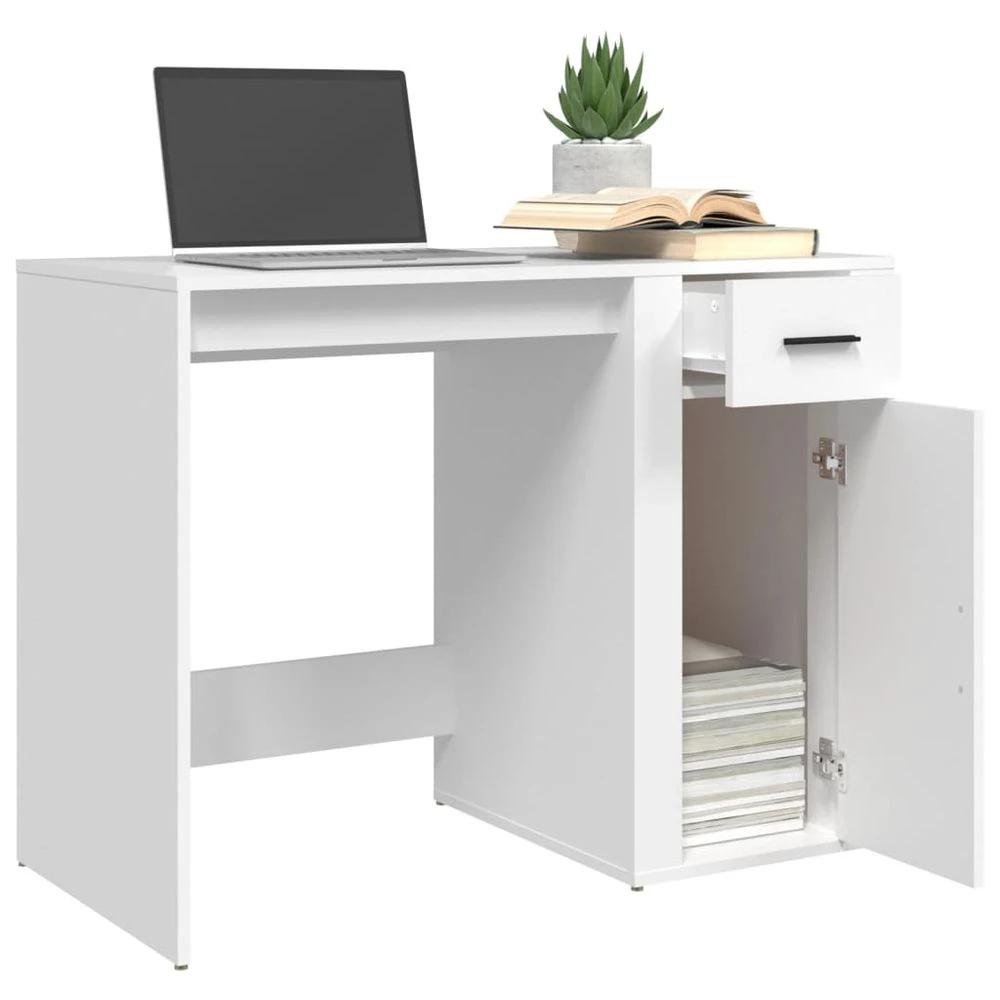 vidaXL Desk White 100x49x75 cm vidaXL Engineered Wood - Desks Desk