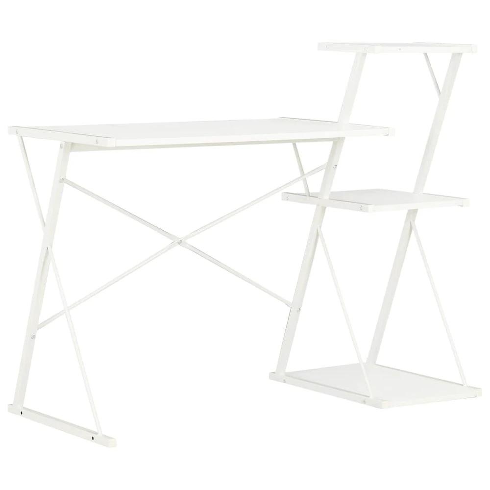 vidaXL Desk with Shelf White vidaXL 116x50x93 cm - Desks Desk