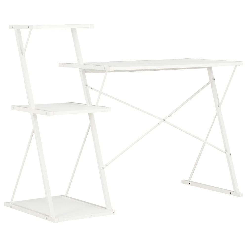 vidaXL Desk with Shelf White vidaXL 116x50x93 cm - Desks Desk