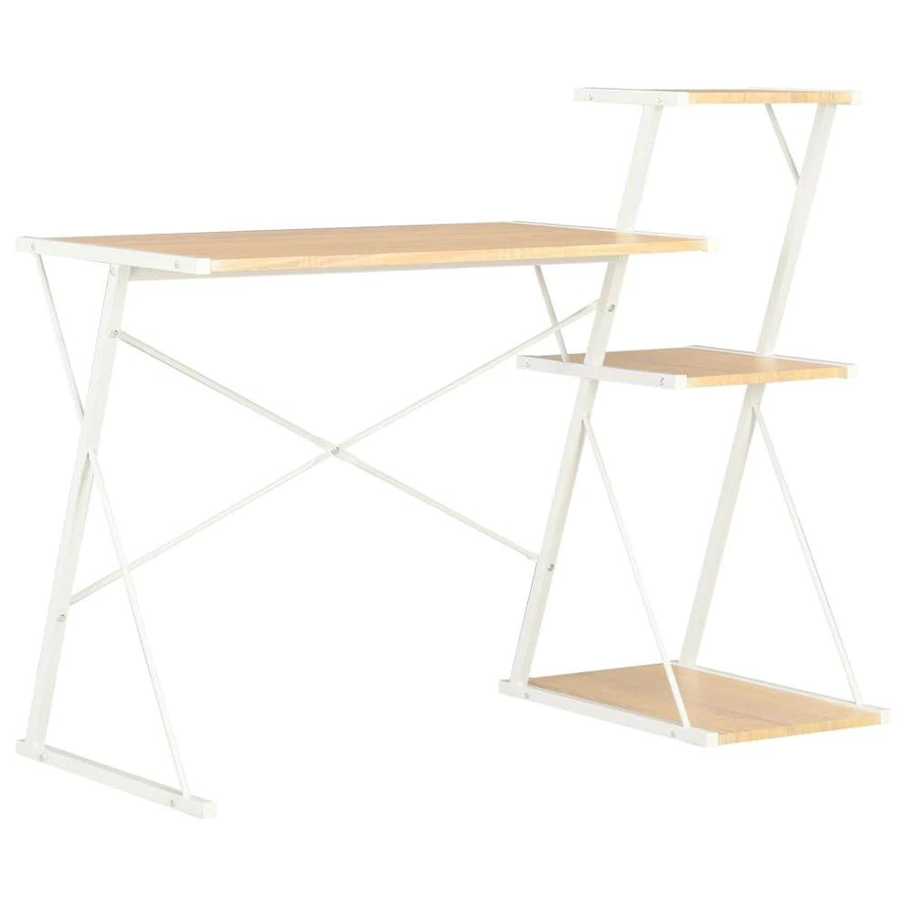vidaXL Desk with Shelf White vidaXL 116x50x93 cm - Desks Desk
