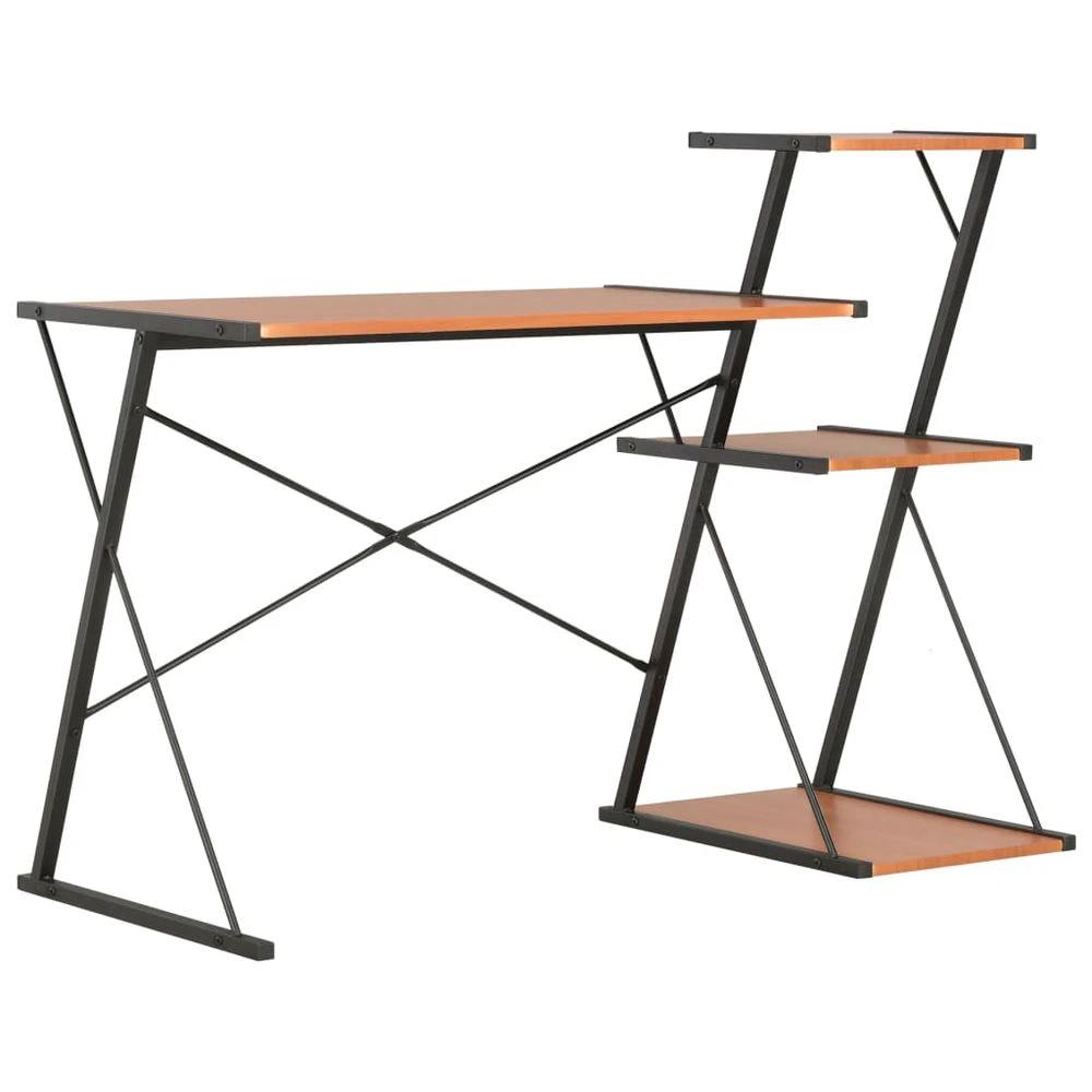 Desk with Shelf White vidaXL 116x50x93 cm by vidaXL