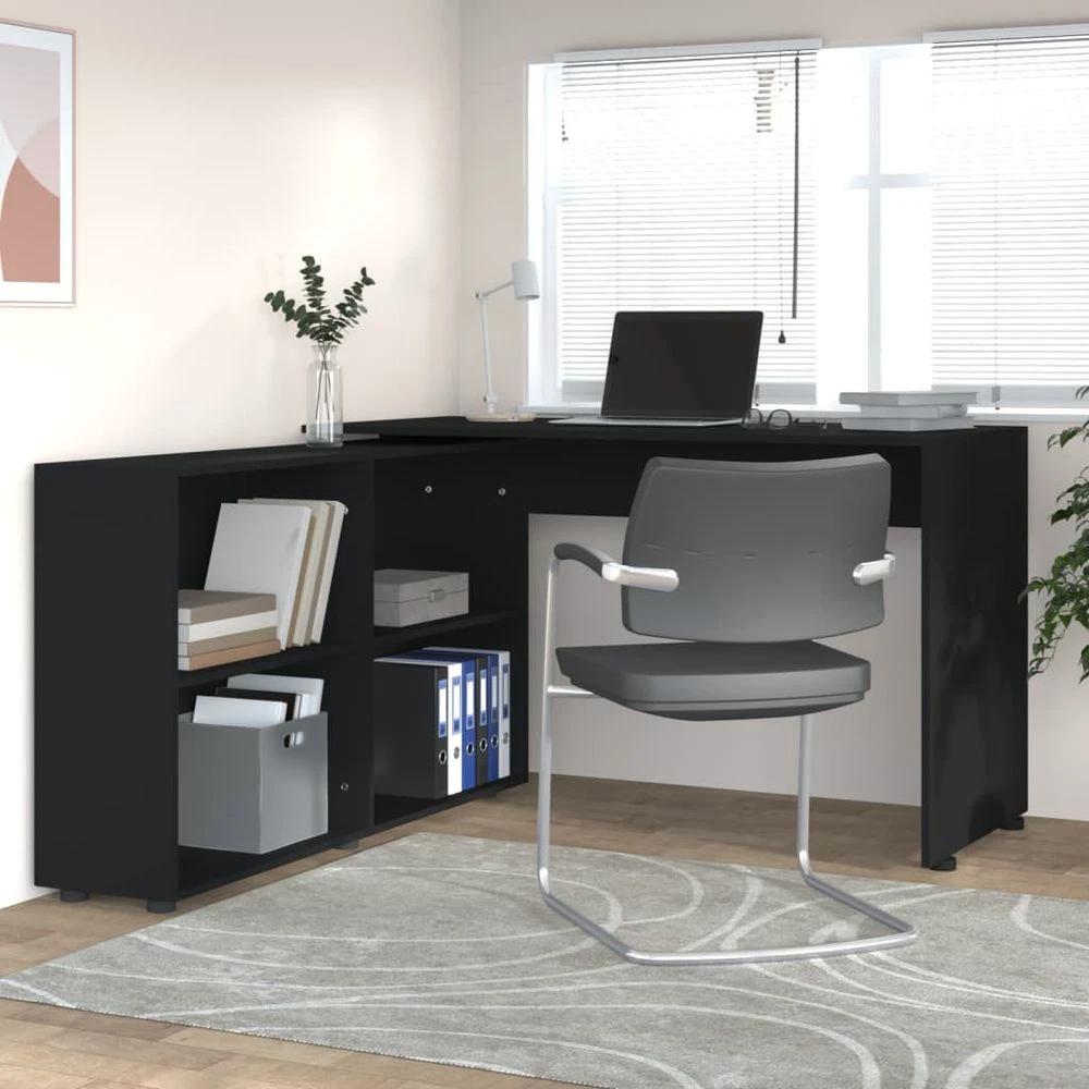 vidaXL Corner Desk 4 Shelves Oak - Desks Desk