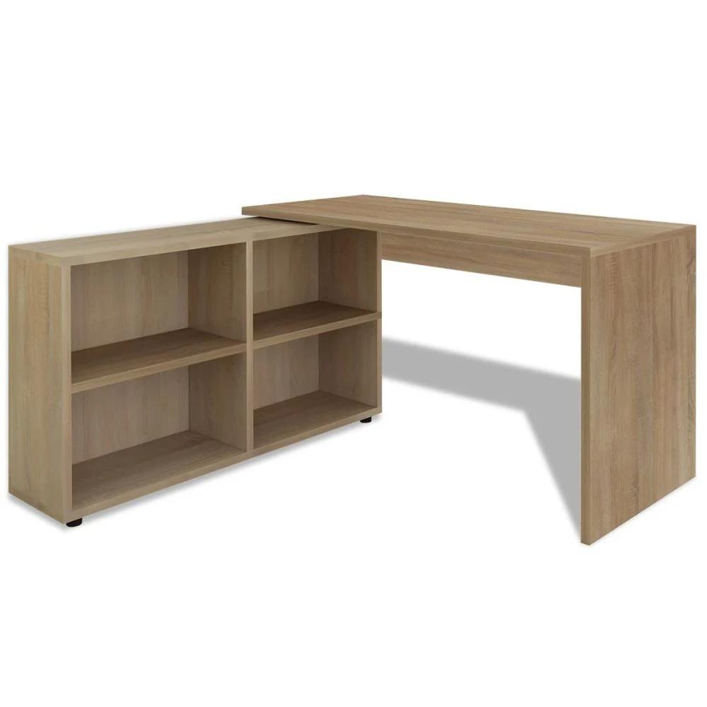 Corner Desk 4 Shelves Oak by vidaXL