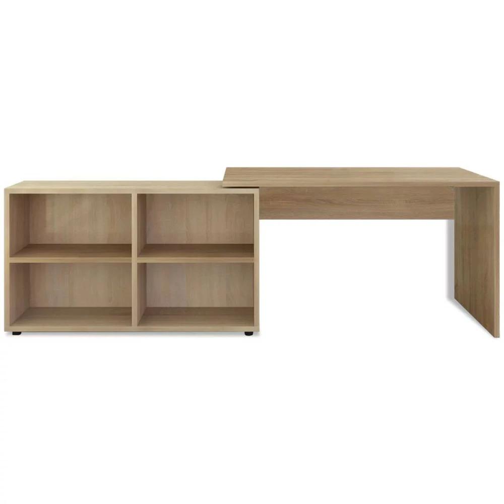 Corner Desk 4 Shelves Oak by vidaXL