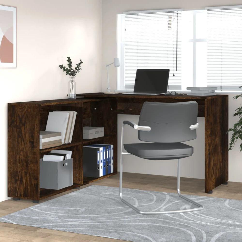 Corner Desk 4 Shelves Oak by vidaXL
