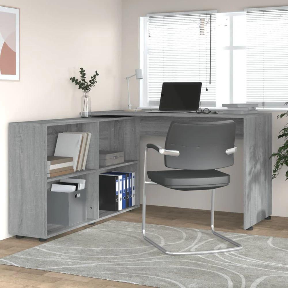 Corner Desk 4 Shelves Oak by vidaXL