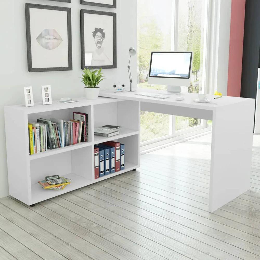Corner Desk 4 Shelves Oak by vidaXL
