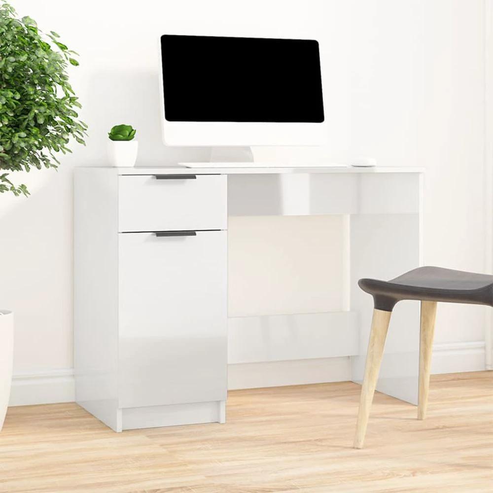 vidaXL Desk Smoked Oak 100x50x75 cm vidaXL Engineered Wood - Desks Desk