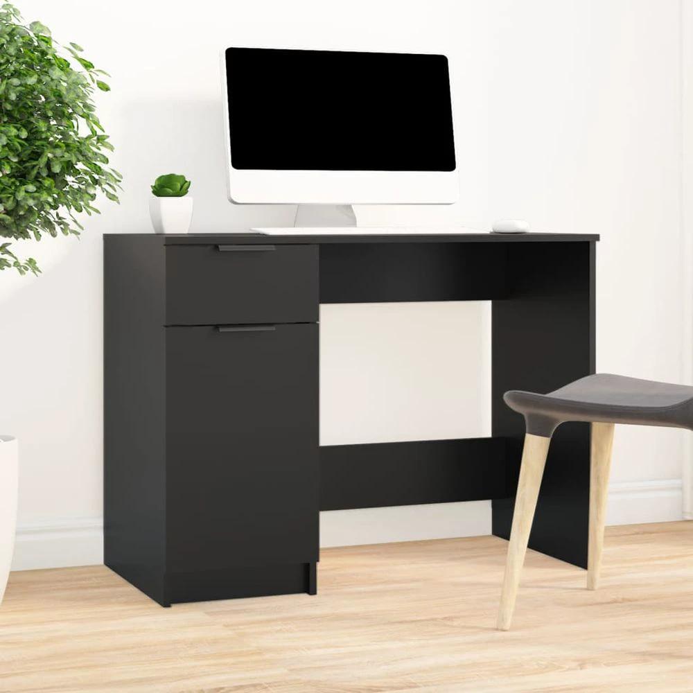vidaXL Desk Smoked Oak 100x50x75 cm vidaXL Engineered Wood - Desks Desk