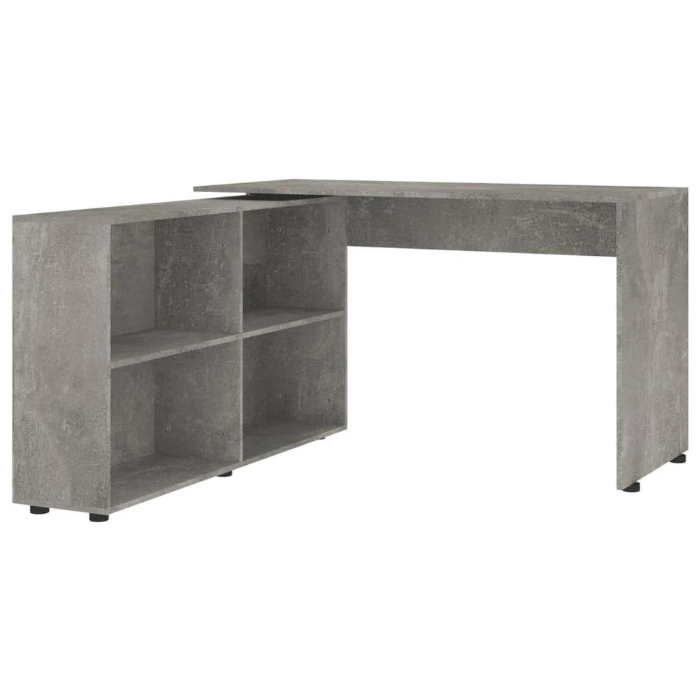 Corner Desk Concrete Grey Engineered Wood by vidaXL