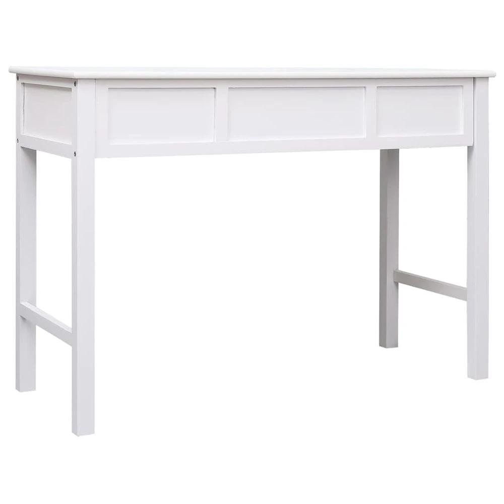 Desk White 108x45x76 cm vidaXL Solid Wood Paulownia by vidaXL