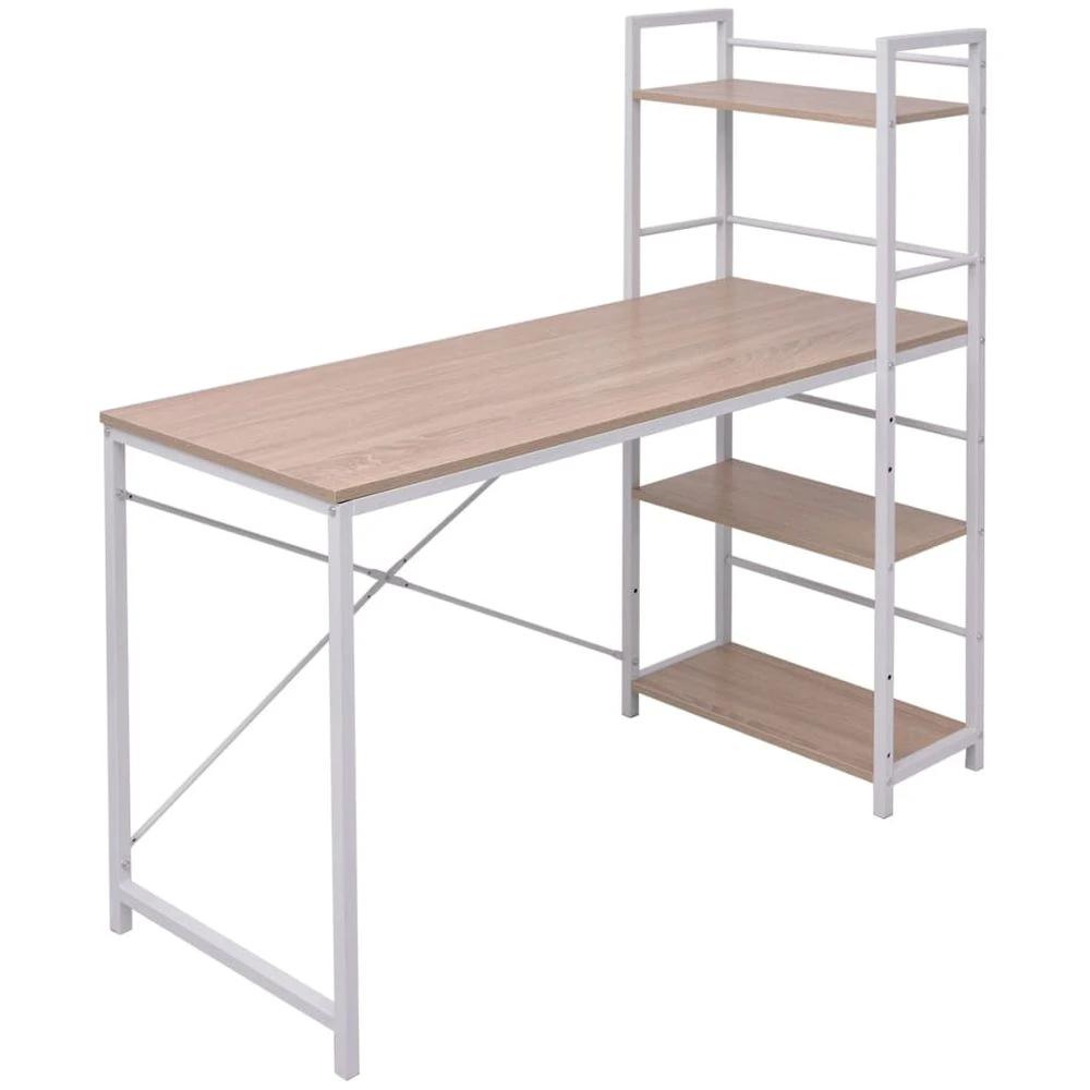 vidaXL Desk with 4-Tier Bookcase vidaXL Oak - Desks Desk