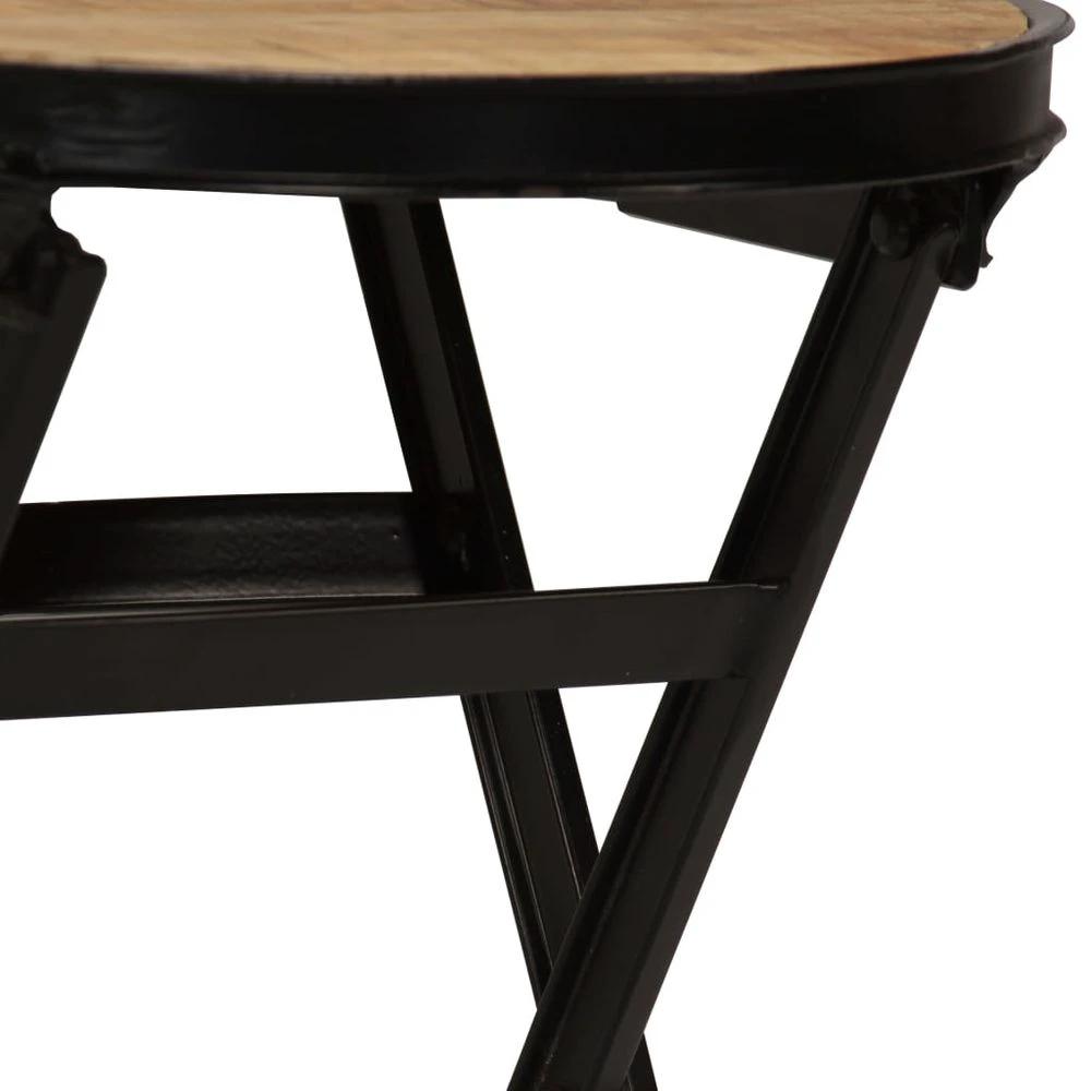 Desk with Folding Stool Solid Mango Wood 115x50x76 cm by vidaXL