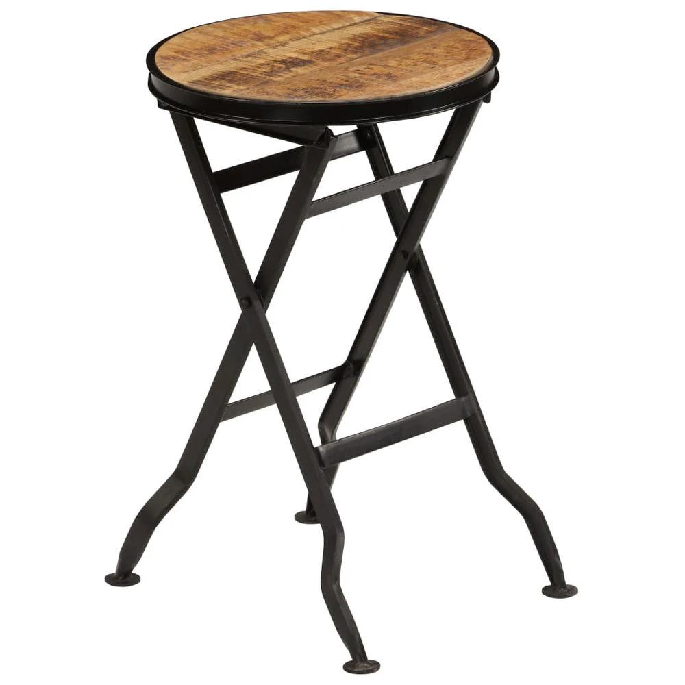 Desk with Folding Stool Solid Mango Wood 115x50x76 cm by vidaXL