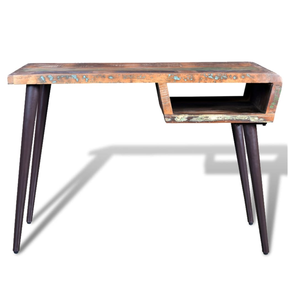Reclaimed Wood Desk with Iron Legs vidaXL by vidaXL