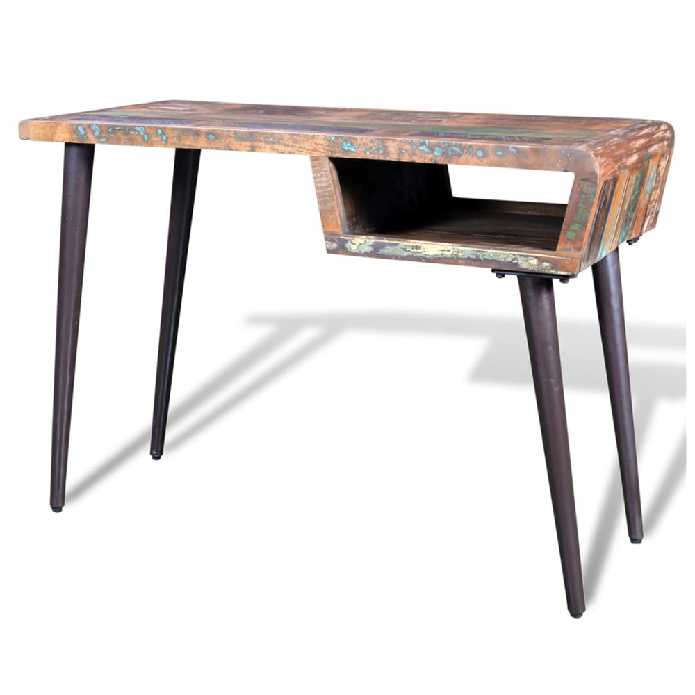 Reclaimed Wood Desk with Iron Legs vidaXL by vidaXL