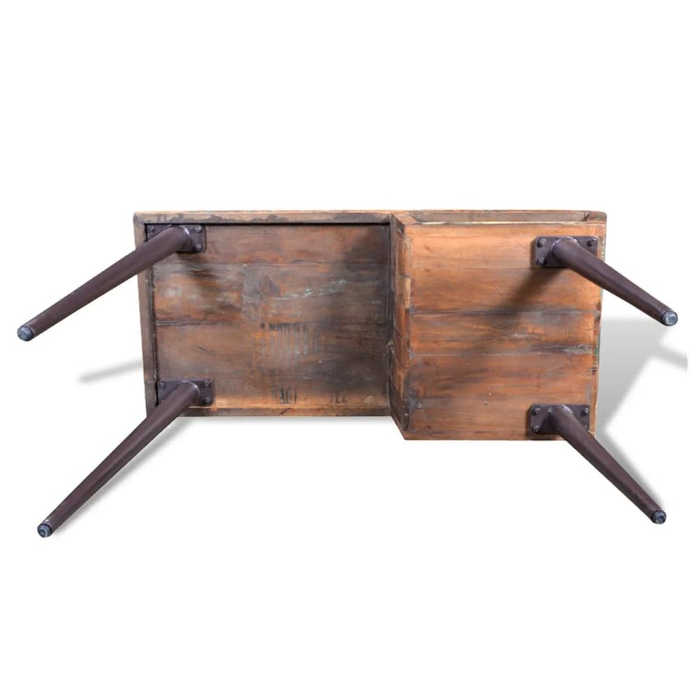 Reclaimed Wood Desk with Iron Legs vidaXL by vidaXL