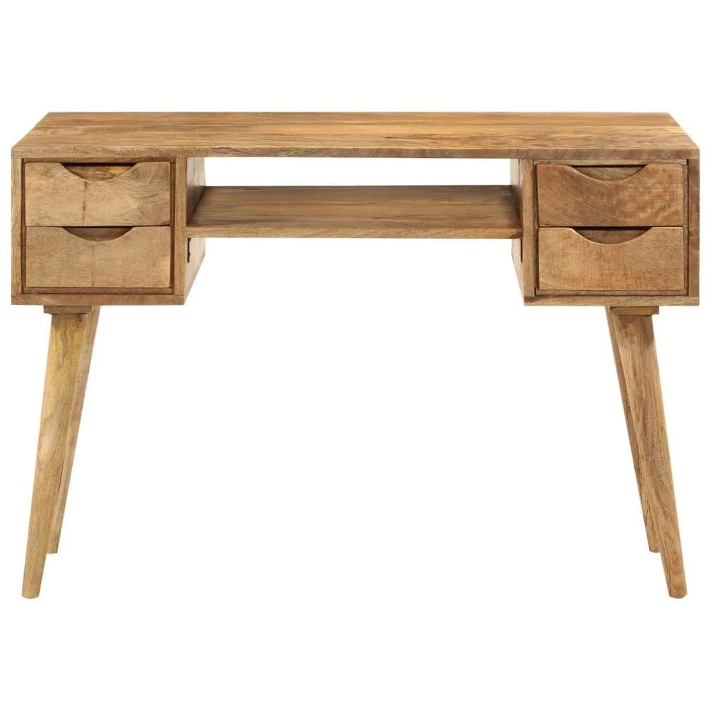 vidaXL Desk with Drawers 110x47x76 cm Solid Wood Mango - Desks Desk