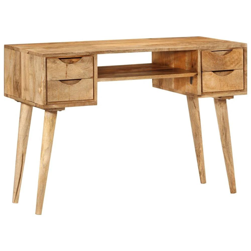 vidaXL Desk with Drawers 110x47x76 cm Solid Wood Mango - Desks Desk