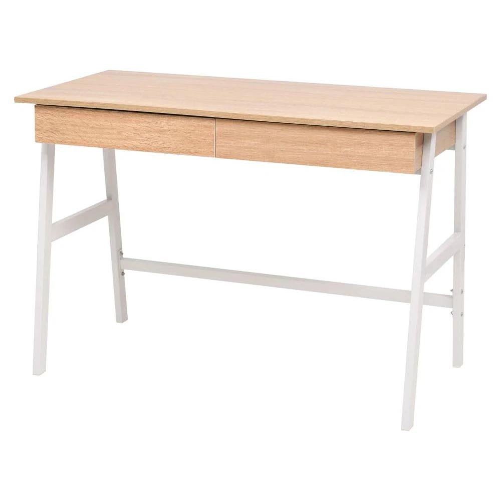 vidaXL Writing Desk 110x55x75 cm Oak and White - Desks Desk