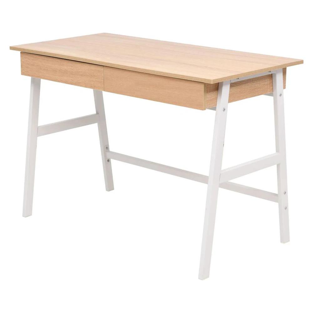 vidaXL Writing Desk 110x55x75 cm Oak and White - Desks Desk