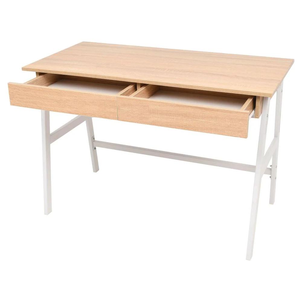 vidaXL Writing Desk 110x55x75 cm Oak and White - Desks Desk