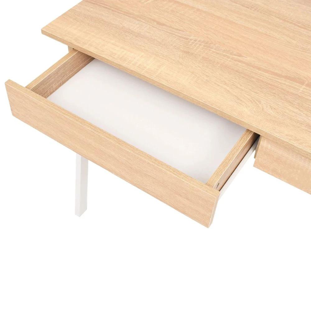 vidaXL Writing Desk 110x55x75 cm Oak and White - Desks Desk